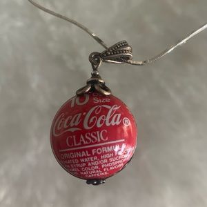 Unique Coca-Cola Charm on Sterling Silver Necklace